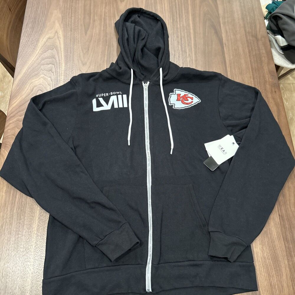Erin Andrews Kansas City Chiefs Super Bowl LVIII Full-Zip XL STUCK ZIPPER READ